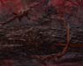 Sort of sculpture painting of barbed wire and a twig